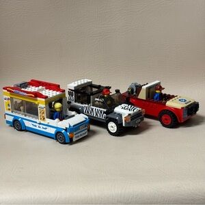 Lot of 3 Lego Vehicles with Figures